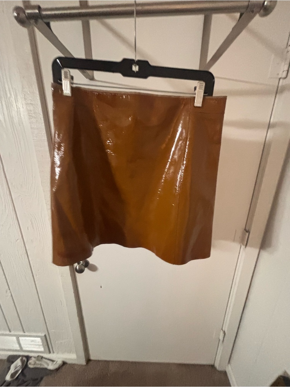 Zara Brown Patent Leather Mini Skirt